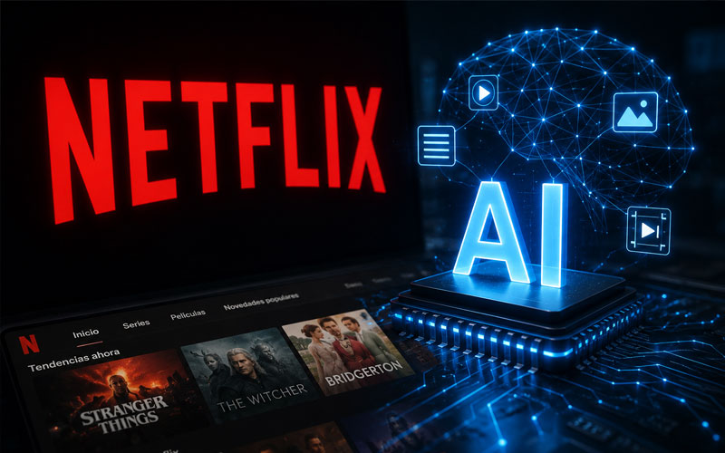 Netflix revela que uso IA en más de 300 producciones ante la presión de sus inversores