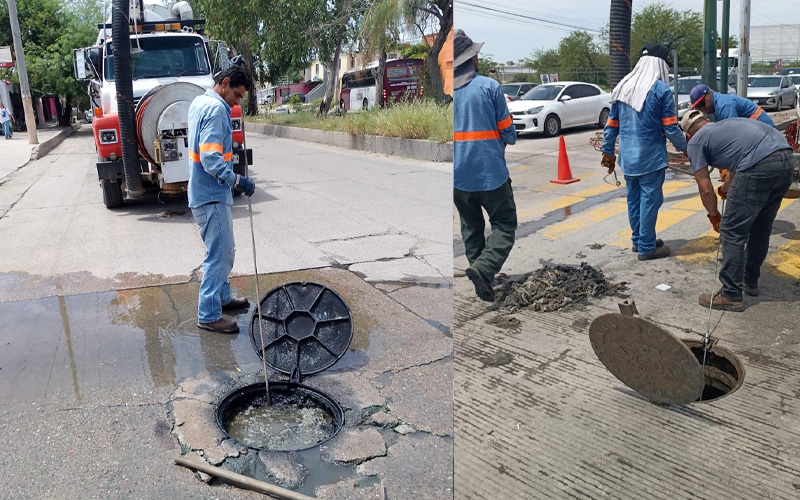Agua de Hermosillo llamó a familias, comercios y establecimientos a disponer correctamente los residuos y no manipular tapaderas de alcantarillas.