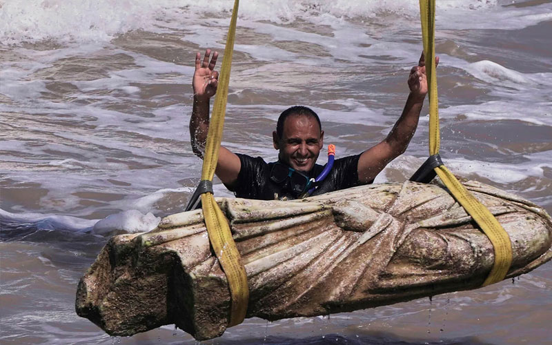 Egipto revela restos de ciudad sumergida de más de 2 mil años frente a Alejandría