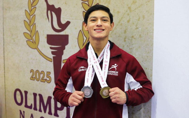 Saúl Xavier Valenzuela, alumno de Cobach Sonora, campeón nacional en gimnasia artística