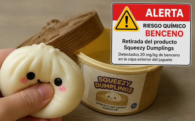 Reino Unido retira juguete Squeezy Dumplings por exceso de benceno y riesgo químico