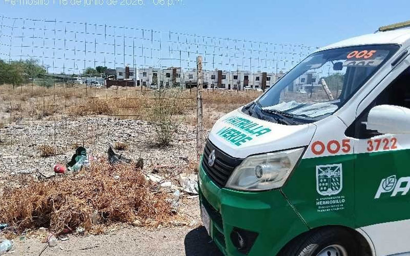 Hermosillo suma mil 561 reportes por lotes baldíos y basura