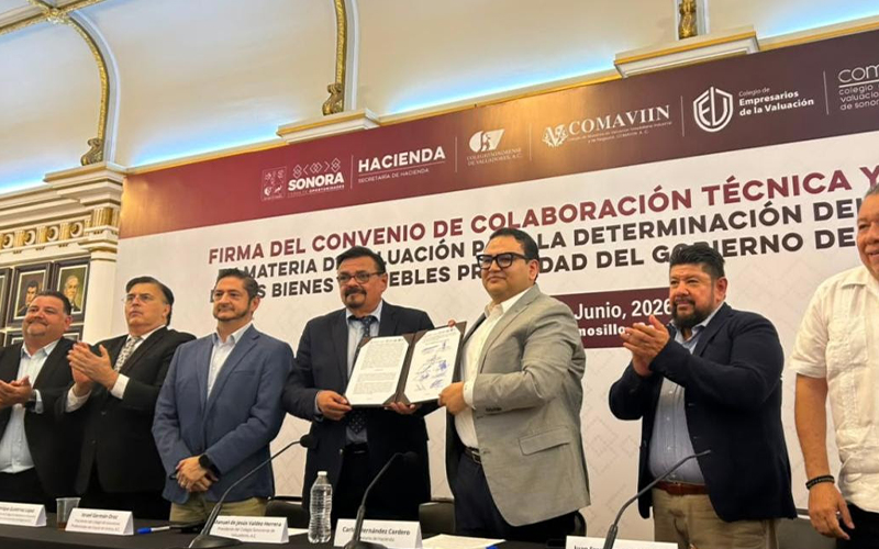 Gobierno de Sonora fortalece el control del patrimonio con convenio de valuación de inmuebles