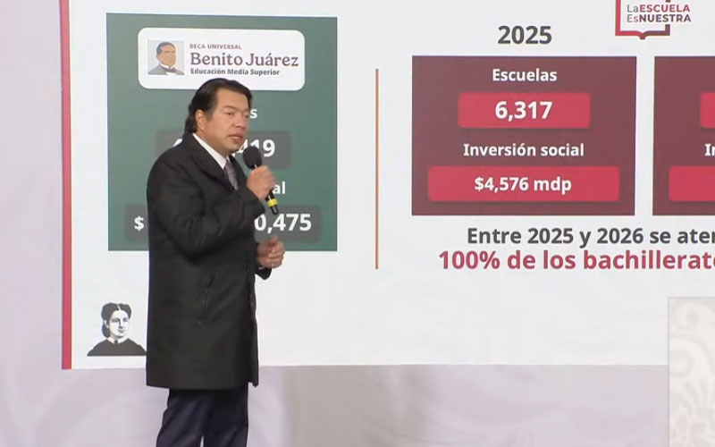 Mario Delgado anuncia inversión de 4 mil 500 mdp para el bachillerato nacional