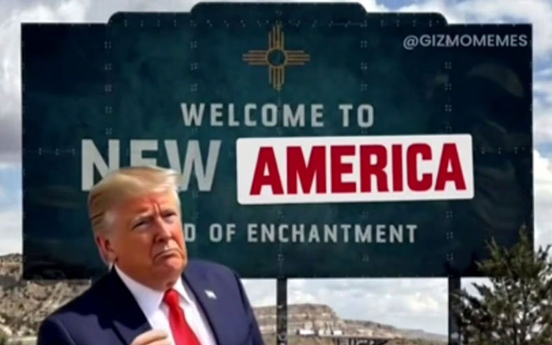  Trump vuelve a llamar “Nueva América” a Nuevo México y difunde mapas expansionistas