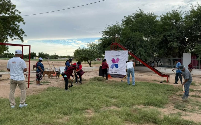 Recuperan parque del Árbol en Estación Pesqueira