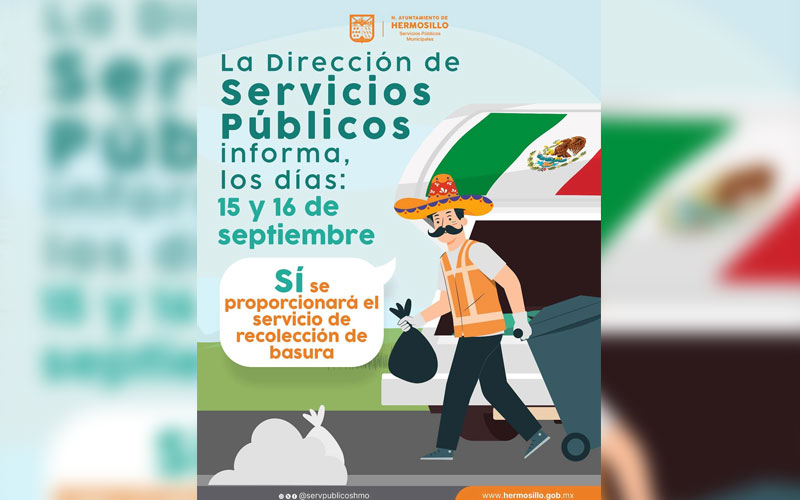 Servicios Públicos garantizará la recolección de basura durante las Fiestas Patrias