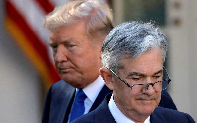Trump amenaza con demandar a Jerome Powell, presidente de la Fed