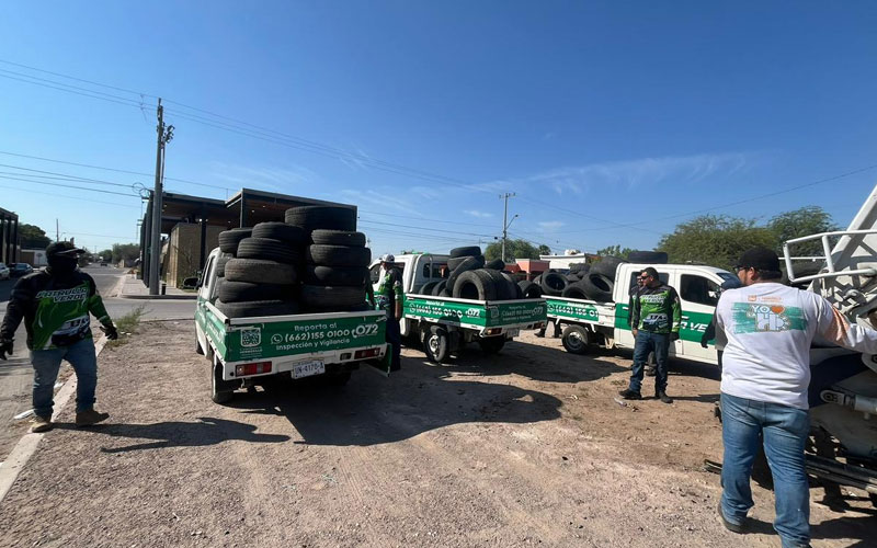 Hermosillo retira más de 8 mil llantas en desuso para prevenir contaminación y riesgos a la salud