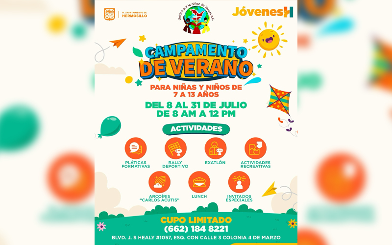 Invitan a campamento de verano para niñas y niños en Hermosillo