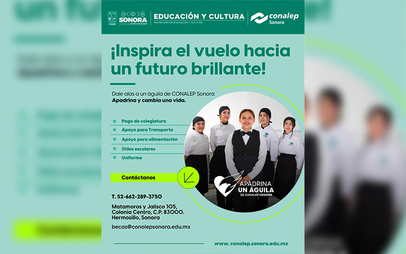 Invita Conalep Sonora a sumarse a la campaña permanente “Apadrina un Águila”