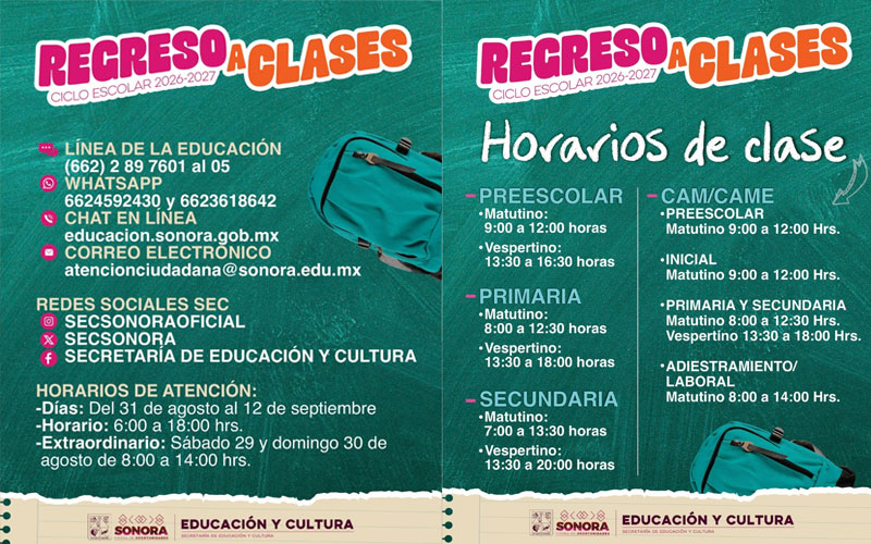 SEC refuerza atención ciudadana para el inicio del ciclo escolar 2026-2027