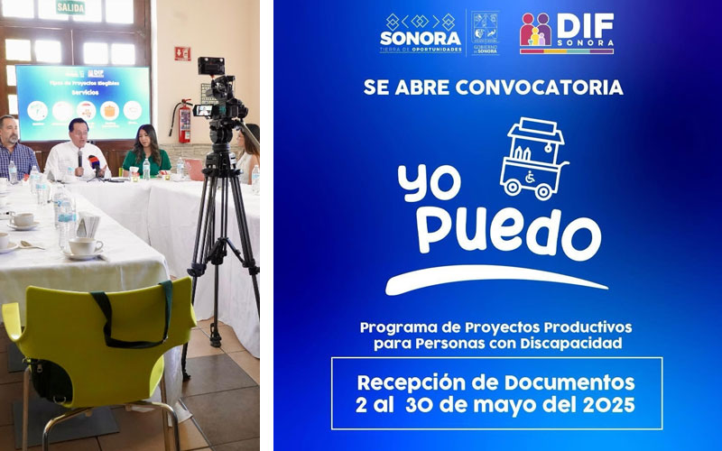 DIF Sonora lanza convocatoria 2025 del programa “Yo Puedo” para emprendedores con discapacidad