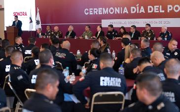 Gobierno de Sonora reconoce a la PESP por resultados y vocación en el Día del Policía