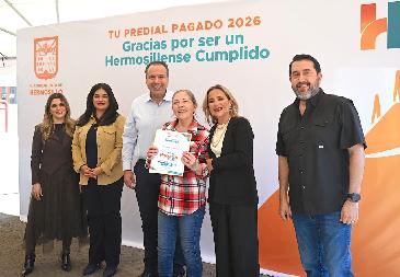 Beneficia Toño Astiazarán a familias hermosillenses con programa “Tu Predial Pagado 2026”