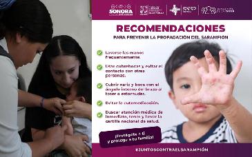 Exhorta Gobierno de Sonora a mantener esquema de vacunación completo contra el sarampión