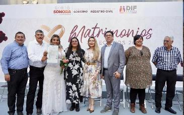 Más de dos mil parejas se casan gratis en jornada estatal de matrimonios colectivos en Sonora