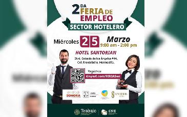 Anuncian feria de empleo del sector hotelero en Hermosillo con vacantes formales