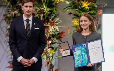 Hija de María Corina Machado recibe el Nobel de la Paz en Oslo