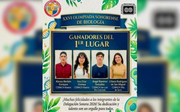 Cuatro estudiantes de Cobach Sonora avanzan a la Olimpiada Nacional de Biología