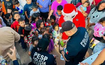 Policía Estatal comparte alegría y esperanza con niñas y niños de Sonora en actividades decembrinas