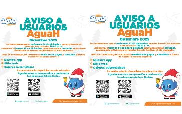 Agua de Hermosillo informa horarios especiales de oficina para atención al público por días festivos