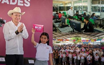 Alfonso Durazo impulsa educación en Miguel Alemán con becas e inversión en infraestructura