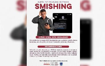 Unidad Cibernética advierte sobre “smishing” y pide proteger datos bancarios