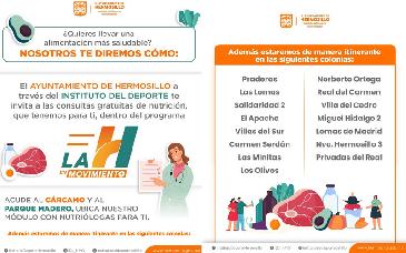 Ofrece Ayuntamiento de Hermosillo consultas de nutrición gratuitas con 