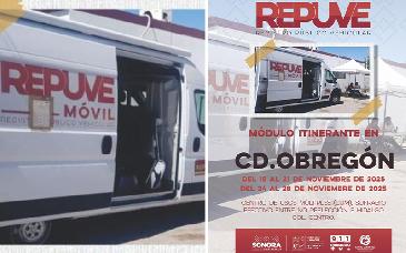 Repuve instalará módulo itinerante en Ciudad Obregón para regularización de autos
