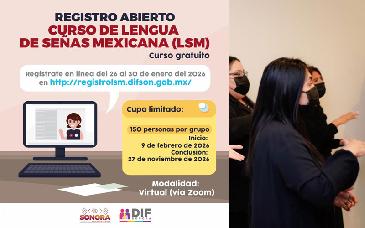 Gobierno de Sonora impulsa inclusión con curso virtual de Lengua de Señas Mexicana