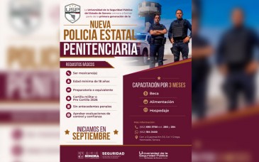 Abren convocatoria para nueva Policía Estatal Penitenciaria